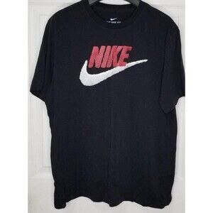 Nike Futura Logo Round Neck Sports Short Sleeve Black MENS TEE SIZE LARGE